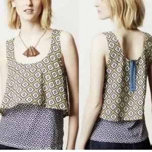 Anthropologie meadow rue geometric print tank